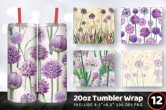 Allium Flowers Garden Tumbler Wrap, 20oz Skinny Tumbler Wrap Product Image 1