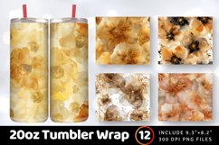 Gold Glitter Alcohol Ink Flowers Tumbler Wrap, 20oz Skinny T Product Image 1