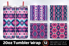 Aztec Pink Blue Knitted Tumbler Wrap, 20oz Skinny Tumbler Wr Product Image 1
