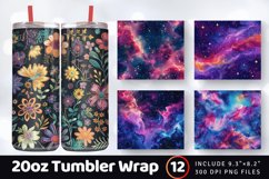 Galaxy Glitter Vibrant Celestial Tumbler Wrap, 20oz Skinny T Product Image 1