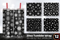 Black &amp; White Snowflakes Tumbler Wrap, 20oz Skinny Tumbler W Product Image 1