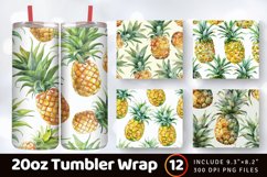 Watercolor Pineapple Tumbler Wrap, 20oz Skinny Tumbler Wraps Product Image 1