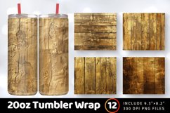Gold Wood Tumbler Wrap, 20oz Skinny Tumbler Wraps Product Image 1