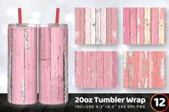 Pink Wooden Shabby Chic Tumbler Wrap, 20oz Skinny Tumbler Wr Product Image 1