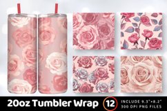 Valentine Pastel Dusty Rose Tumbler Wrap, 20oz Skinny Tumble Product Image 1
