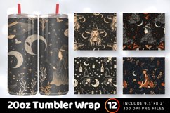 Witch Mystical Tumbler Wrap, 20oz Skinny Tumbler Wraps Product Image 1