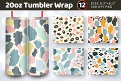 Pastel Leopard Print Tumbler Wraps, 20oz Skinny Tumbler Wrap Product Image 1