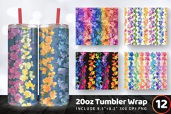 Rainbow Larkspur Flowers Tumbler Wrap, 20oz Skinny Tumbler W Product Image 1
