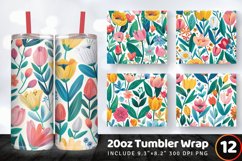 Spring Flower Tumbler Wrap, 20oz Skinny Tumbler Wraps Product Image 1