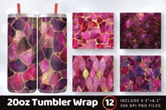 Magenta and Gold Stained Glass Tumbler Wrap, 20oz Skinny Tum Product Image 1