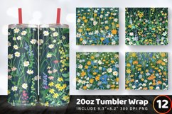 Spring Wildflowers Garden Tumbler Wrap, 20oz Skinny Tumbler Product Image 1