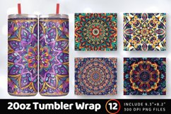 Kaleidoscope Mandala Crafted Tumbler Wrap, 20oz Skinny Tumbl Product Image 1