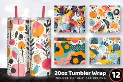 Summer Abstract Tumbler Wrap, 20oz Skinny Tumbler Wraps Product Image 1