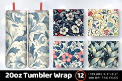 Abstract Floral Tumbler Wrap, 20oz Skinny Tumbler Wraps Product Image 1