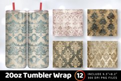 Muted Damask Tumbler Wrap, 20oz Skinny Tumbler Wraps Product Image 1
