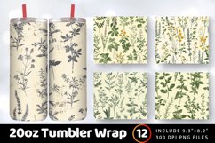 Cottage core Vintage Botanical Herb Tumbler Wrap, 20oz Skinn Product Image 1