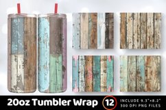 Shabby Wood Tumbler Wrap, 20oz Skinny Tumbler Wraps Product Image 1