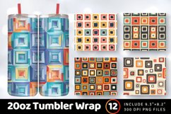Squares Shape polka dots Tumbler Wrap, 20oz Skinny Tumbler W Product Image 1