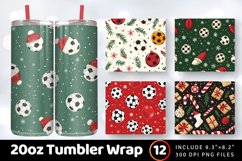 Football Christmas Tumbler Wrap, 20oz Skinny Tumbler Wraps Product Image 1