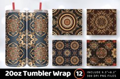 Earthy Mandala Tumbler Wrap, 20oz Skinny Tumbler Wraps Product Image 1