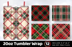 Christmas Plaid Tumbler Wrap, 20oz Skinny Tumbler Wraps Product Image 1