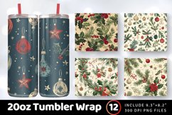 Vintage Christmas Tumbler Wrap, 20oz Skinny Tumbler Wraps Product Image 1