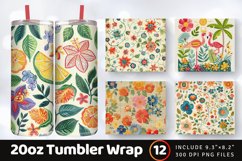 Vintage Summer Embroidery Tumbler Wrap, 20oz Skinny Tumbler Product Image 1