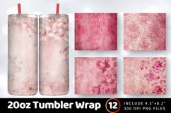Antique Pink Romance Tumbler Wrap, 20oz Skinny Tumbler Wraps Product Image 1