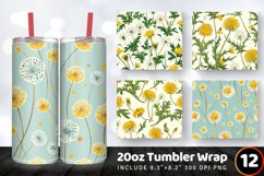 Spring Dandelions Tumbler Wrap, 20oz Skinny Tumbler Wraps Product Image 1