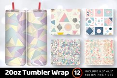 Pastel Geometric Shapes Tumbler Wrap, 20oz Skinny Tumbler Wr Product Image 1