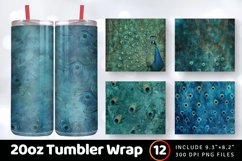 Peacock Spells Tumbler Wrap, 20oz Skinny Tumbler Wraps Product Image 1