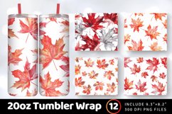Watercolor Maple Leaves Tumbler Wrap, 20oz Skinny Tumbler Wr Product Image 1