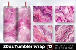 Pink Watercolor Geode Tumbler Wrap, 20oz Skinny Tumbler Wrap Product Image 1