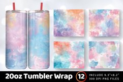Pastel Watercolor Stains Tumbler Wrap, 20oz Skinny Tumbler W Product Image 1