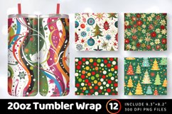 Colorful Christmas Tumbler Wrap, 20oz Skinny Tumbler Wraps Product Image 1
