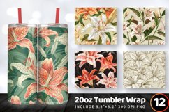 Regal Lily Flowers Tumbler Wrap, 20oz Skinny Tumbler Wrap Product Image 1