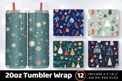 Winter Holidays Christmas Tumbler Wrap, 20oz Skinny Tumbler Product Image 1