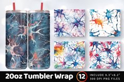 Abstract Watercolor Brain Neuron Tumbler Wrap, 20oz Skinny T Product Image 1