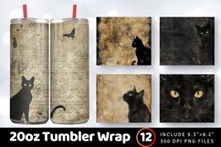 Black Cat Spells Tumbler Wrap, 20oz Skinny Tumbler Wraps Product Image 1