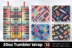 80s Retro Audio Cassette Tape Tumbler Wrap, 20oz Skinny Tumb Product Image 1