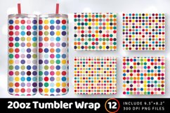 Colorful Big Dots Tumbler Wrap, 20oz Skinny Tumbler Wraps Product Image 1