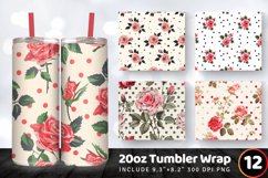 Polka Dots &amp; Rose Flowers Tumbler Wrap, 20oz Skinny Tumbler Product Image 1