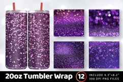 Purple Glitter Tumbler Wrap, 20oz Skinny Tumbler Wrap Product Image 1