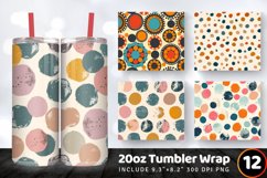 Boho Polka Dots Tumbler Wrap, 20oz Skinny Tumbler Wrap Product Image 1