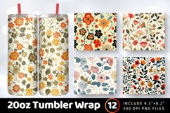 Mothers Day Retro Floral Tumbler Wrap, 20oz Skinny Tumbler W Product Image 1