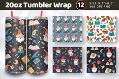 Gnome Back to School Tumbler Wraps, 20oz Skinny Tumbler Wrap Product Image 1