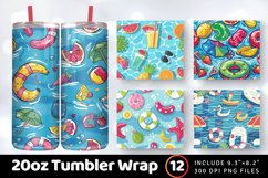 Pool Party Tumbler Wrap, 20oz Skinny Tumbler Wraps Product Image 1