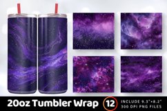 Purple Galaxy Glitter Night Sky Tumbler Wrap, 20oz Skinny Tu Product Image 1