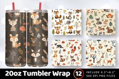 Woodland Animals Tumbler Wrap, 20oz Skinny Tumbler Wraps Product Image 1
