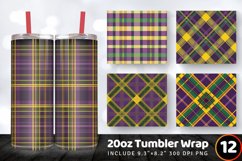 Purple Green &amp; Yellow Plaid Tumbler Wrap, 20oz Skinny Tumble Product Image 1